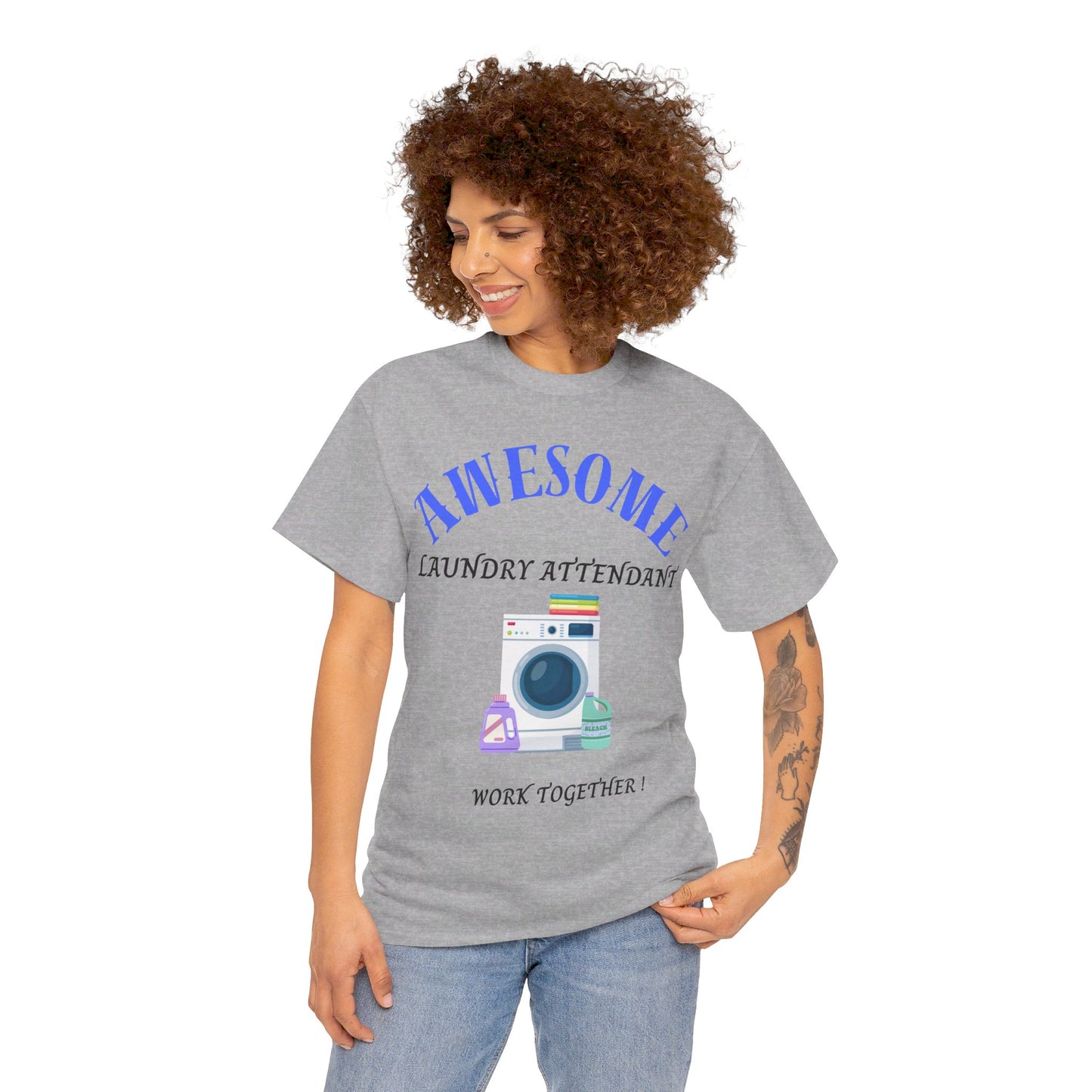Awesome Laundry Attendant Heavy Cotton Tee