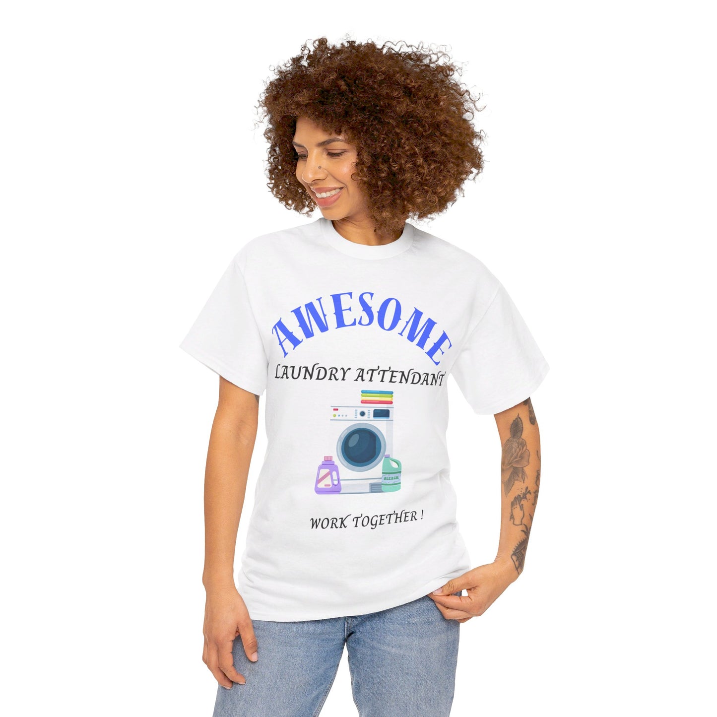 Awesome Laundry Attendant Heavy Cotton Tee